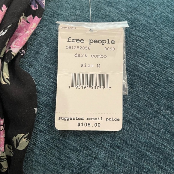 NWT Free People Black Floral Tunic Size M - Picture 10 of 12